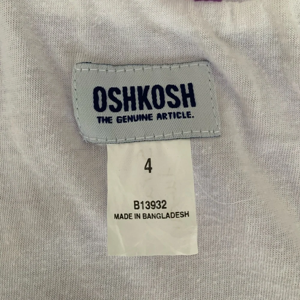 Vintage Oshkosh Windbreaker Girls 4 Purple Jacket Hood Lined Full Zip Pockets